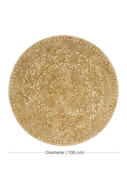 Timor Tribal Hand Carved Decorative Wall Panel - Round - Style 2