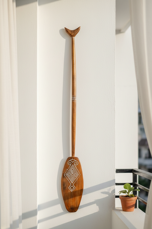 Timor Tribal Handcarved Wooden Oar - Style 4