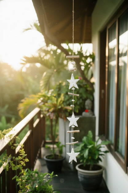 Nature's Serenity Hanging Stars Décor Antique White