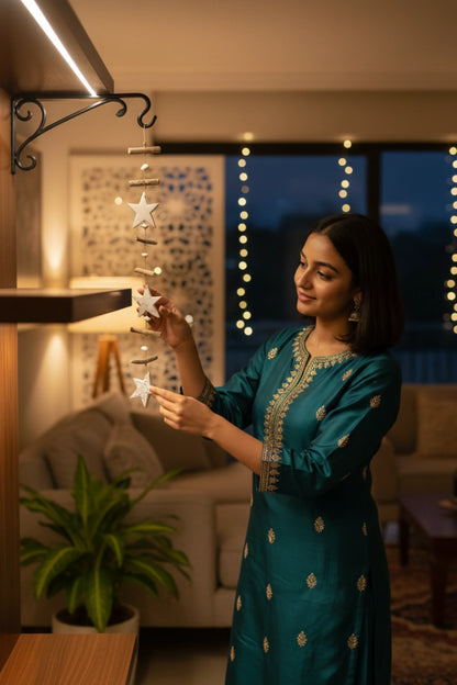 Nature's Serenity Hanging Stars Décor Antique White