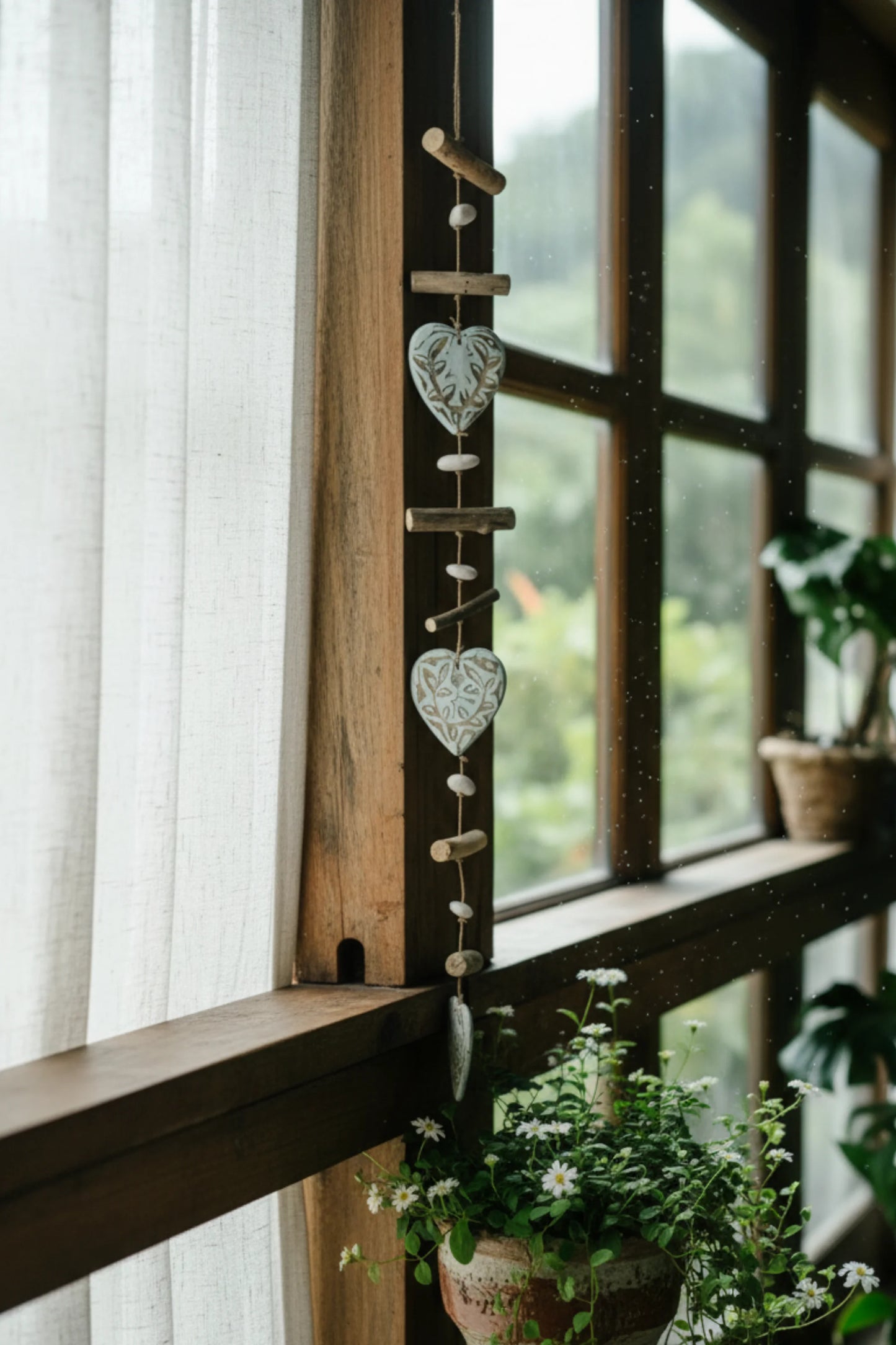 Hanging heartstrings of love Aqua Blue