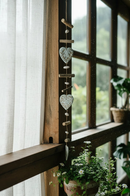 Hanging heartstrings of love Aqua Blue