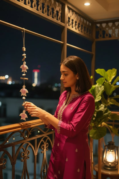 Turtle tails hanging décor Baby Pink