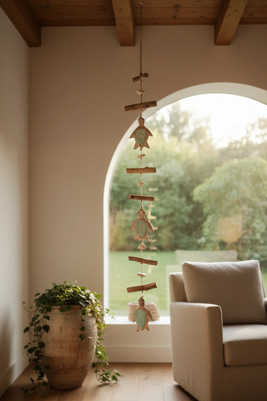 Turtle tails hanging décor Aqua Blue