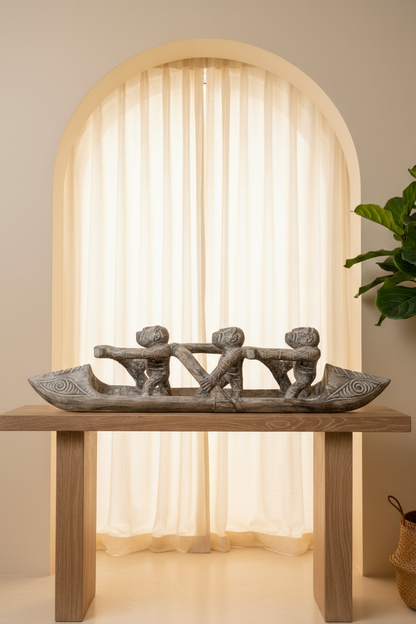 Timor Antique Rowing Tribal Boatmen