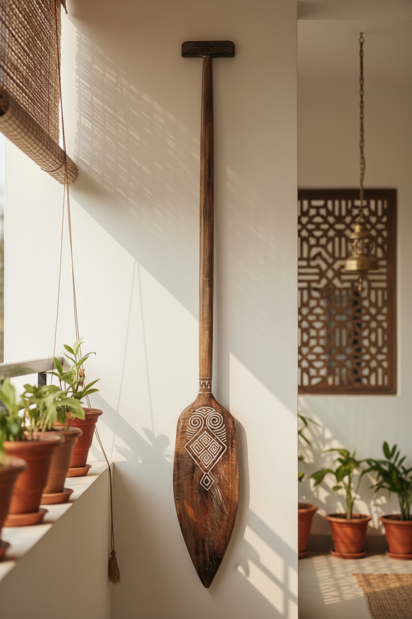 Timor Tribal Handcarved Wooden Oar - Style 6