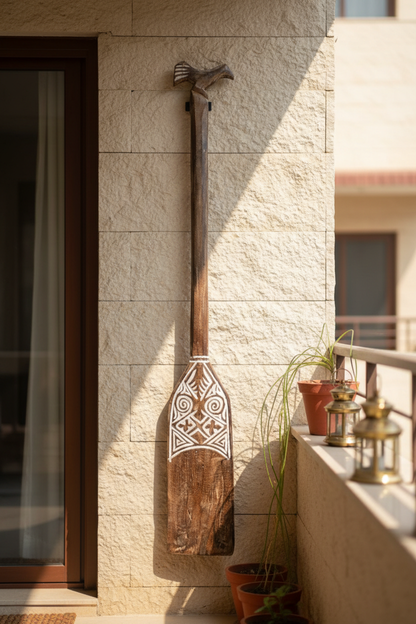 Timor Tribal Handcarved Wooden Oar - Style 13