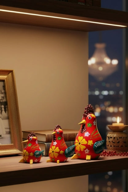 Cock a doodle trio - Red (set)