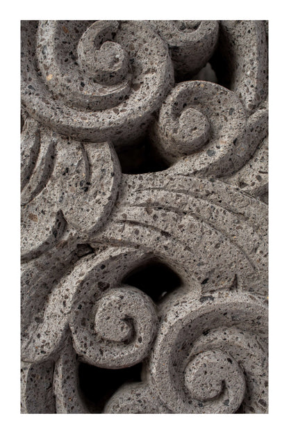 Grey Hand Carved Garden Column - Small