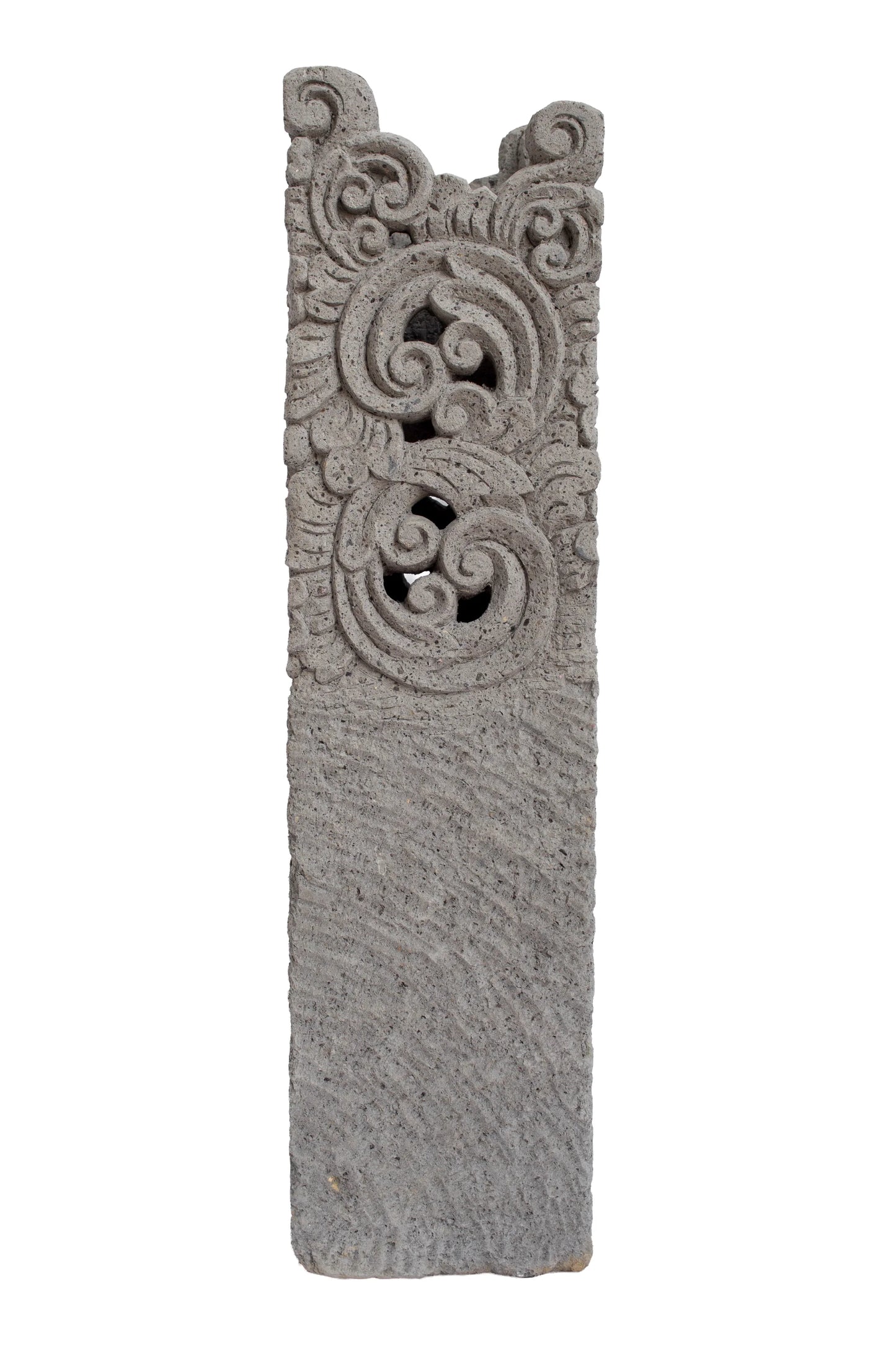 Grey Hand Carved Garden Column - Small