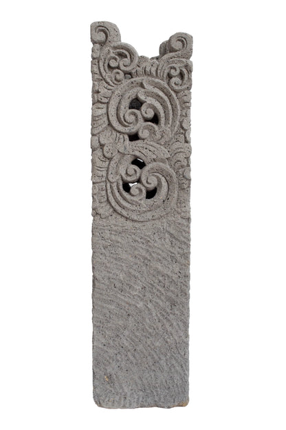 Grey Hand Carved Garden Column - Small