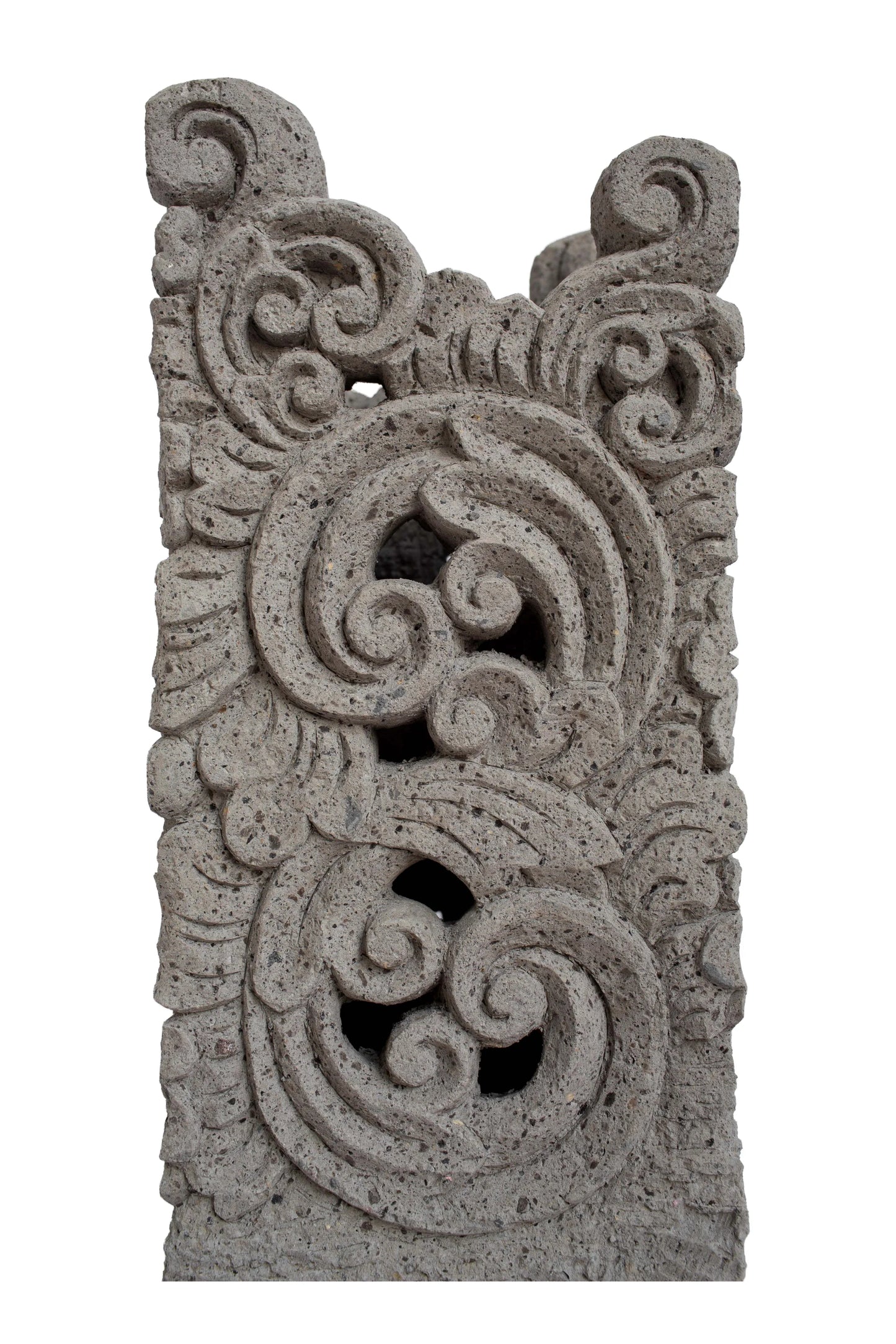Grey Hand Carved Garden Column - Small