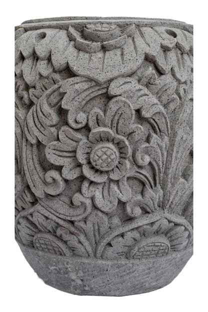 Tribal Floral Handcarved Planter