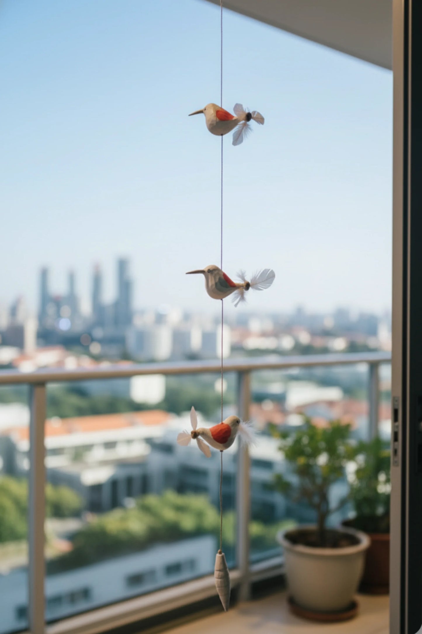 Humming birds in flight Pink