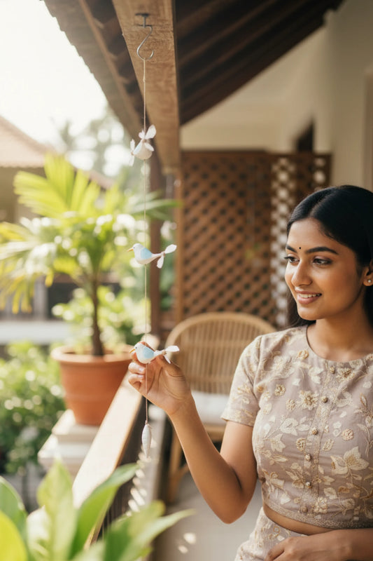 Humming birds in flight Blue