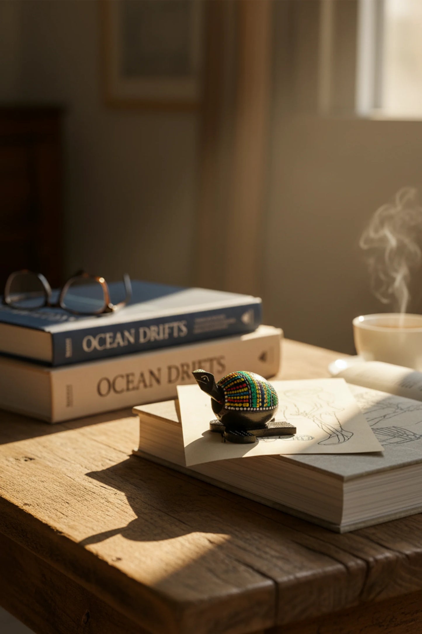 Aloha Coco Turtle with nodding head with tribal art