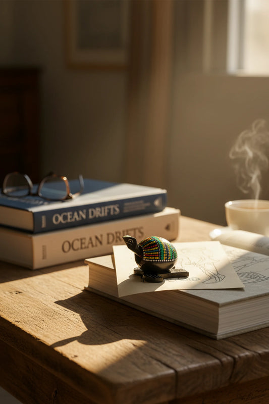 Aloha Coco Turtle with nodding head with tribal art