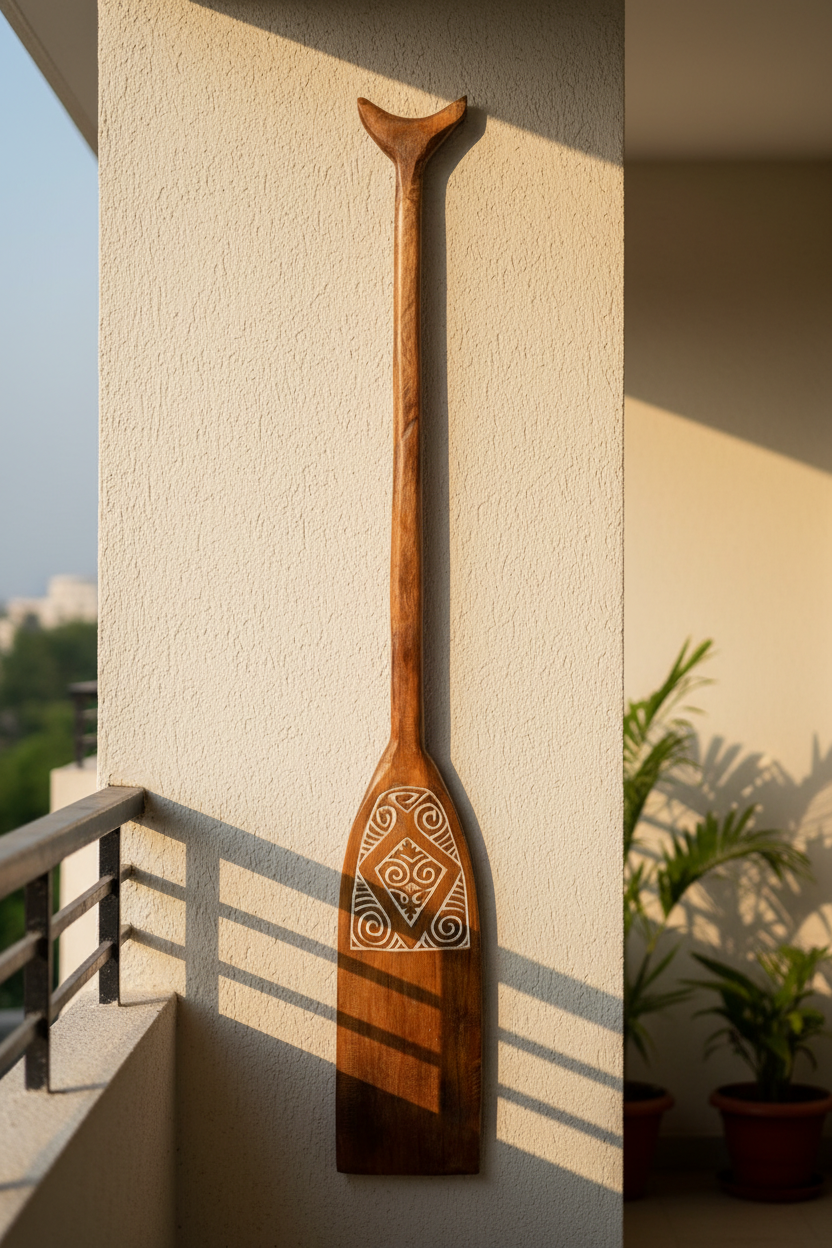 Timor Tribal Handcarved Wooden Oar - Style 14