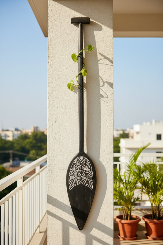 Timor Tribal Handcarved Wooden Oar - Style 10