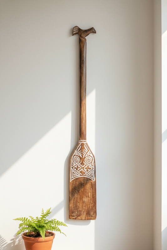 Timor Tribal Handcarved Wooden Oar - Style 13