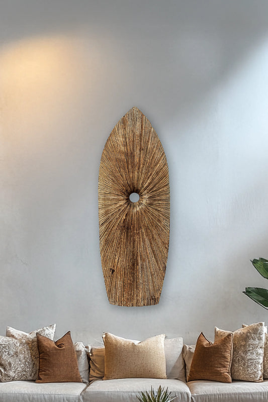 Antique Tribal Warrior Hand Carved Shield - Style 01