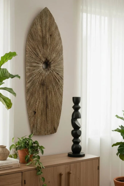 Antique Tribal Warrior Hand Carved Shield - Style 01