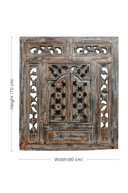 Hand Carved Wooden Rustic Mirror Frame - Style 2 - Antique Finish