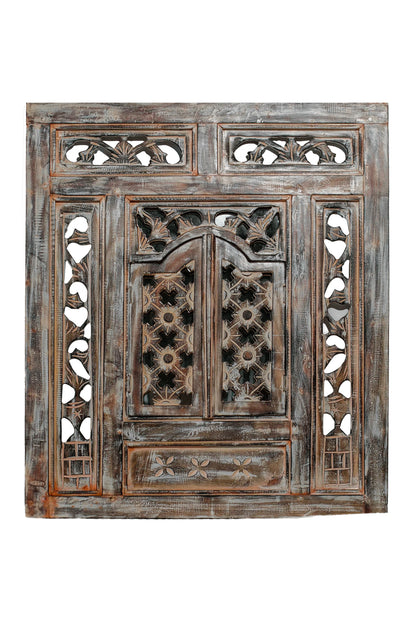 Hand Carved Wooden Rustic Mirror Frame - Style 2 - Antique Finish