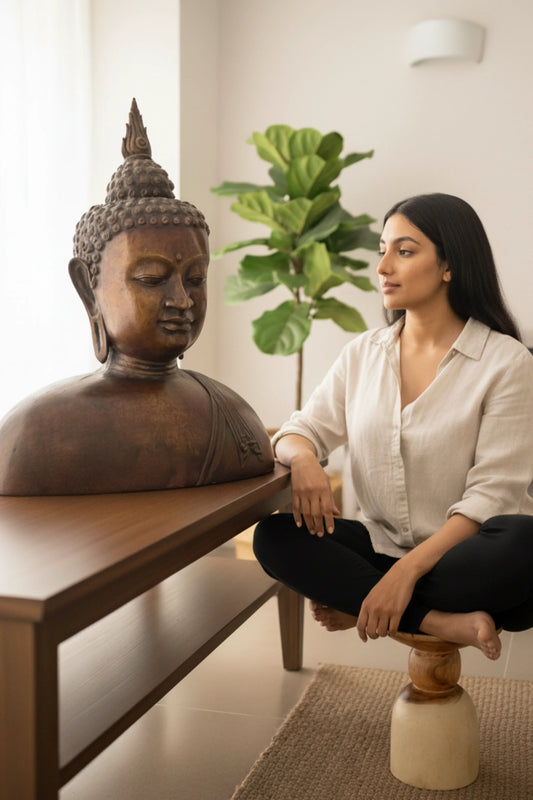 Antique Bronze Hand Carved Buddha