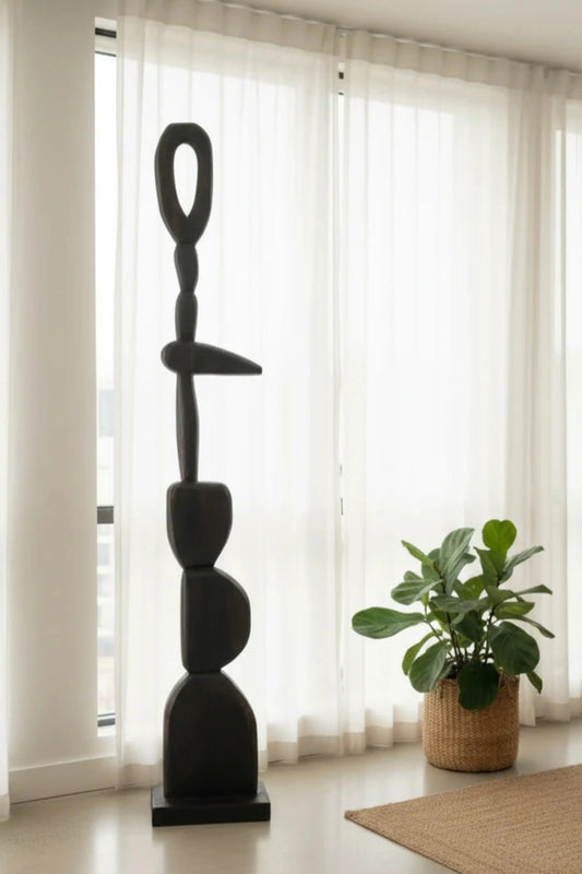 Calm Amid Chaos - Contemporary Handcarved Totem Art - Style 1