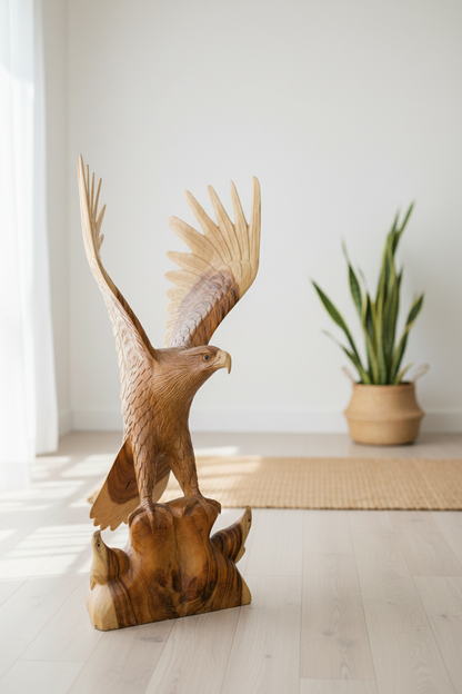 Intricate Handcarved Majestic Eagle Statue