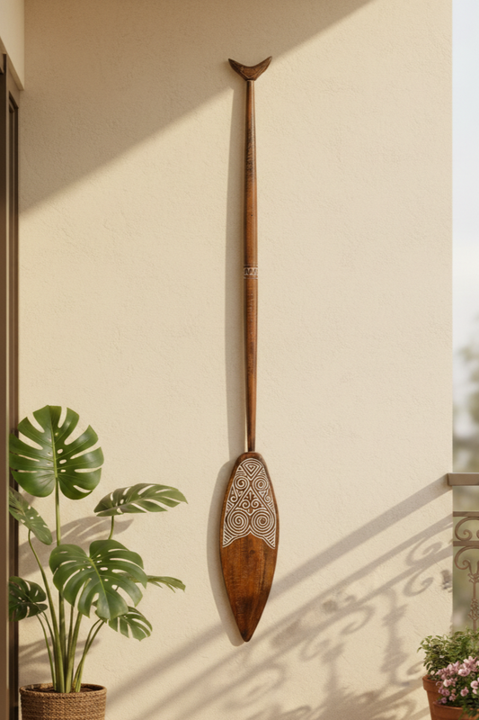 Timor Tribal Handcarved Wooden Oar - Style 1