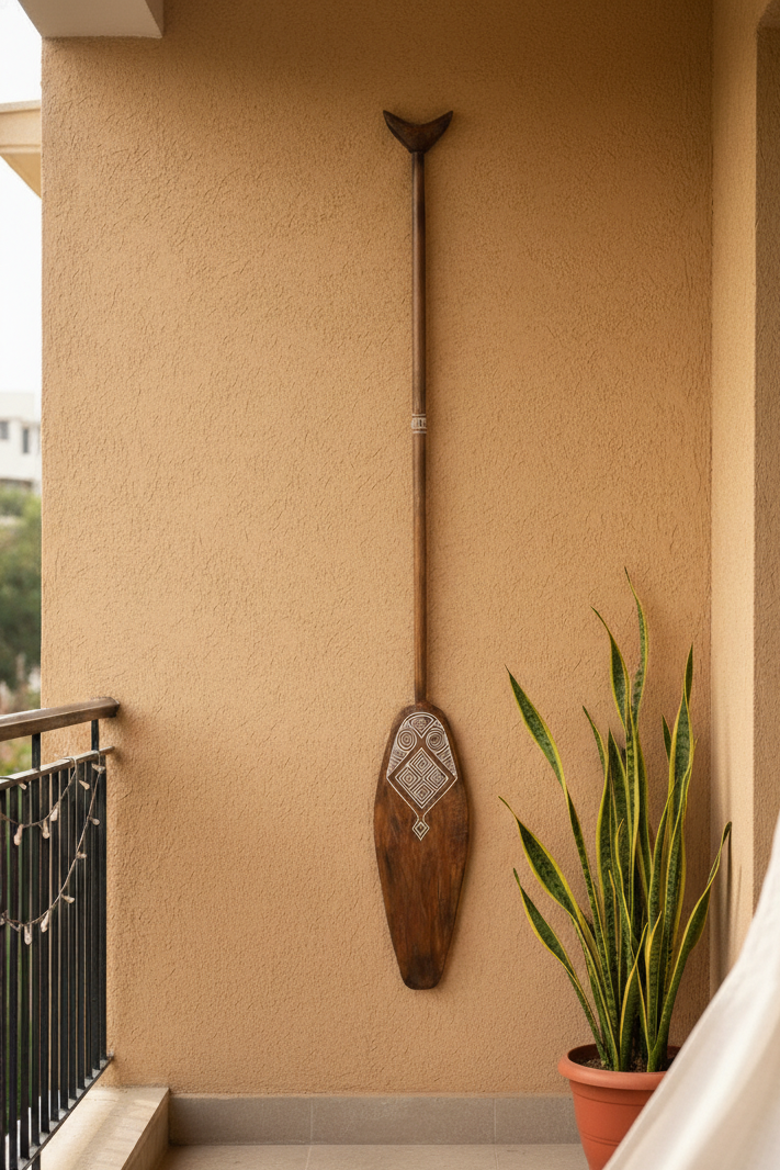 Timor Tribal Handcarved Wooden Oar - Style 2