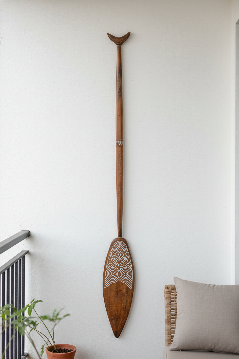Timor Tribal Handcarved Wooden Oar - Style 1