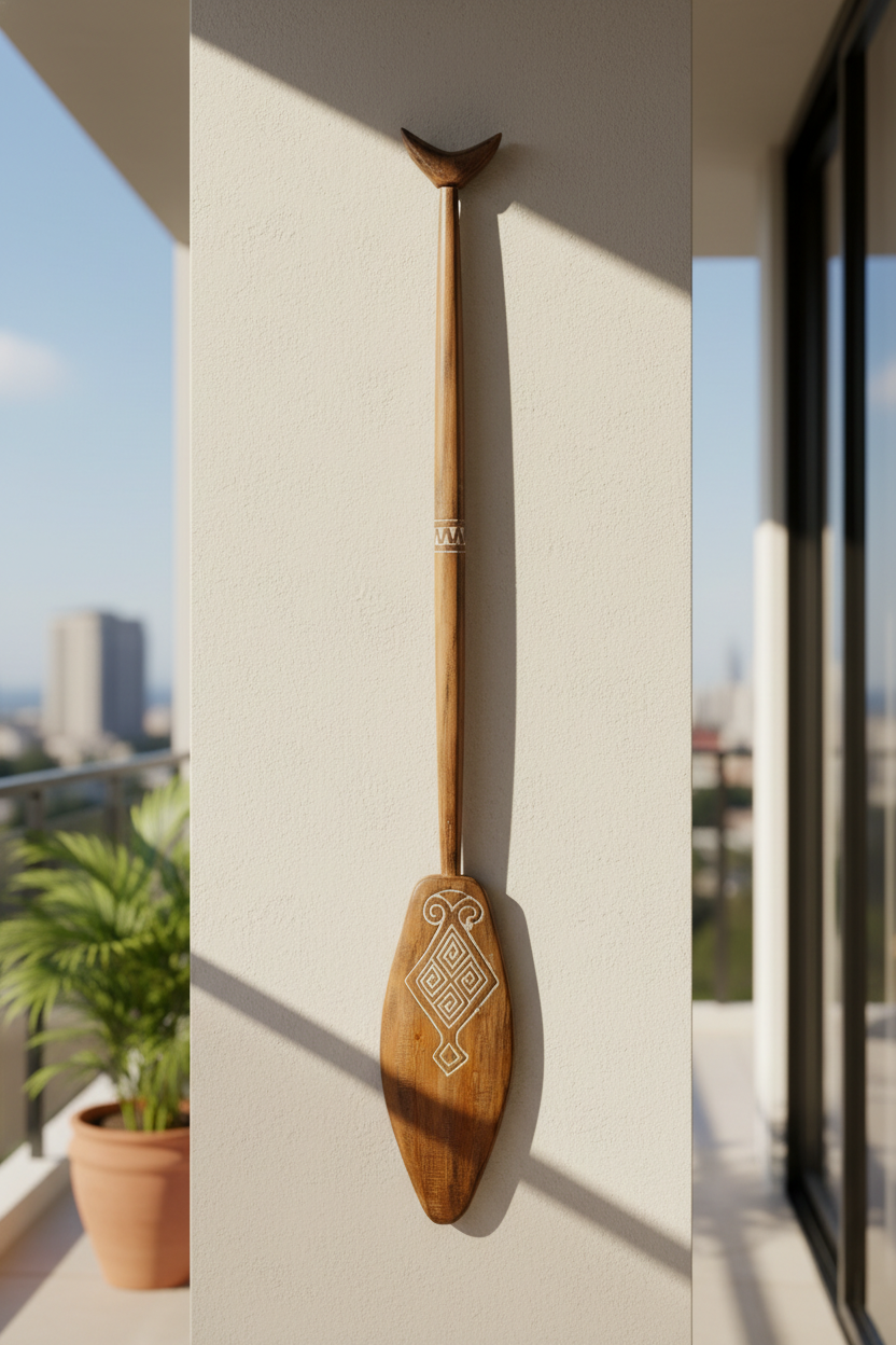 Timor Tribal Handcarved Wooden Oar - Style 4