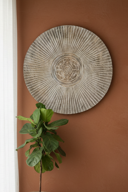 Timor Tribal Hand Carved Decorative Wall Panel - Round - Style 1