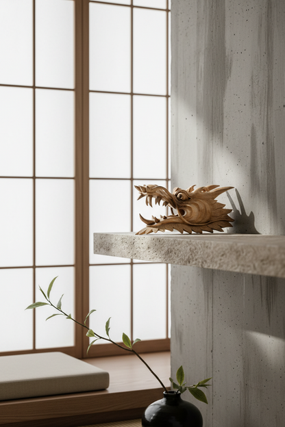 Kirtimukha Handcarved Guardian Dragon Head