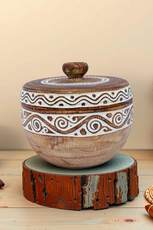 Hand Carved Timor Tribal Bowl – Style 1