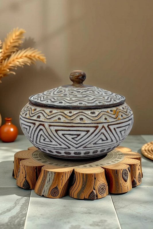 Hand Carved Timor Tribal Bowl – Style 6