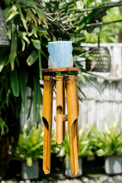 Enchanted owl bamboo wind chime
