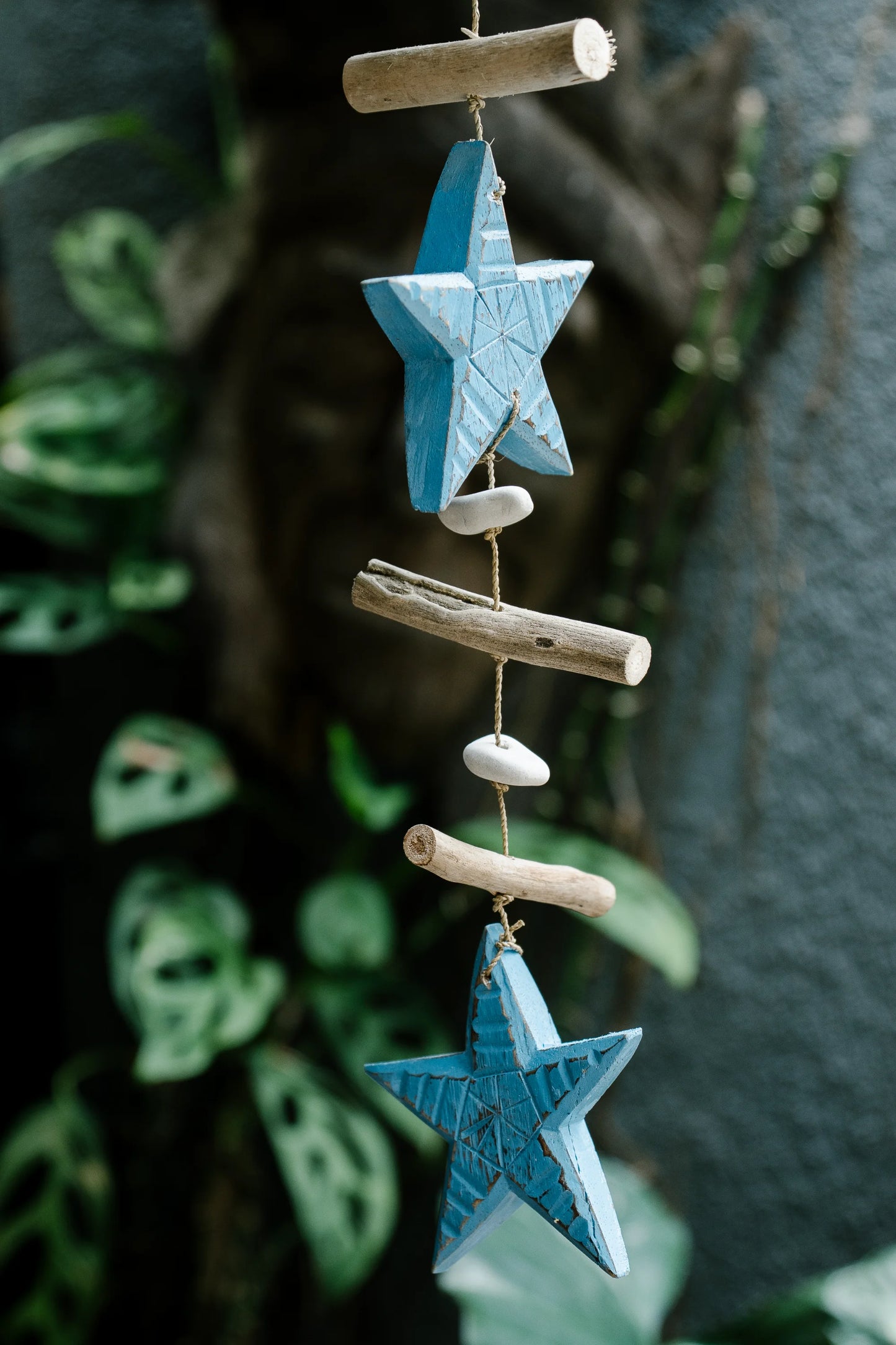 Nature's Serenity Hanging Stars Décor Aqua Blue