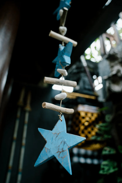 Nature's Serenity Hanging Stars Décor Aqua Blue