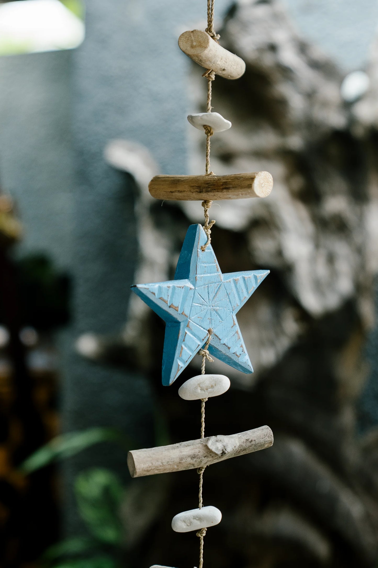 Nature's Serenity Hanging Stars Décor Aqua Blue