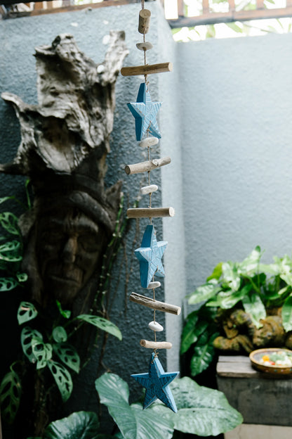 Nature's Serenity Hanging Stars Décor Aqua Blue