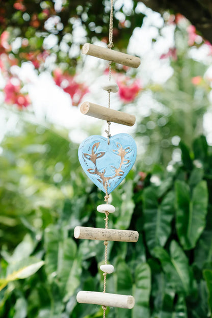 Hanging heartstrings of love Aqua Green