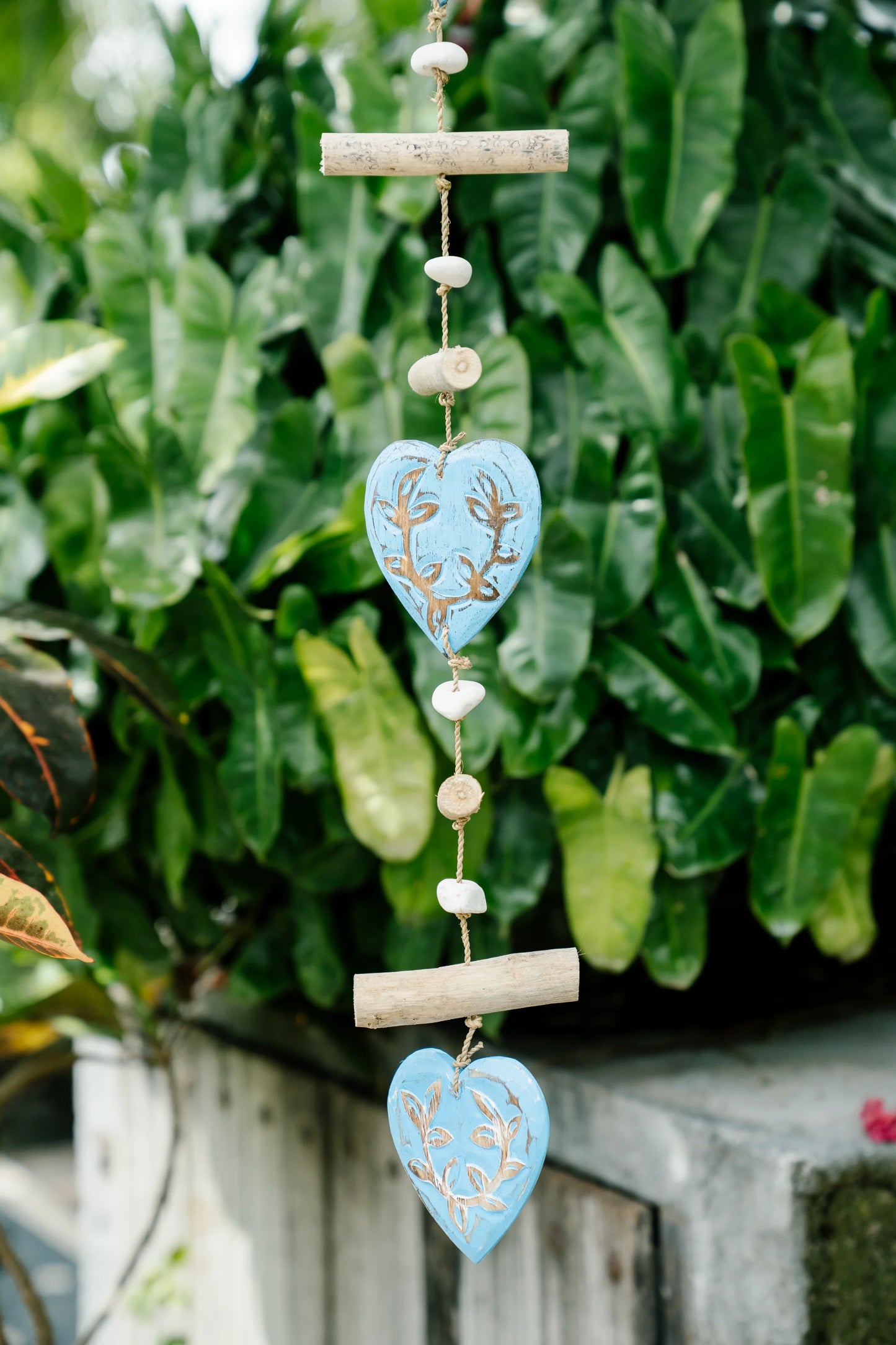 Hanging heartstrings of love Aqua Blue