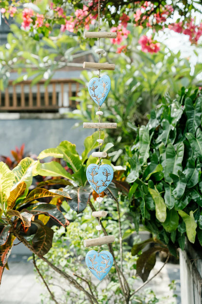 Hanging heartstrings of love Aqua Green