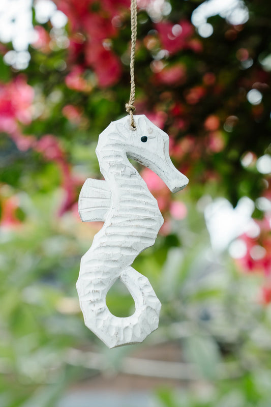 Timber Seahorse Treasures White