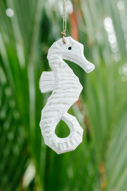 Timber Seahorse Treasures White