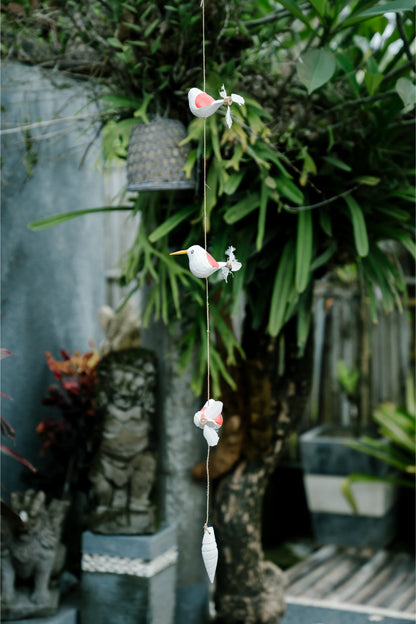 Humming birds in flight Pink